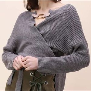 NWT Chicwish Tie Wrap Sweater